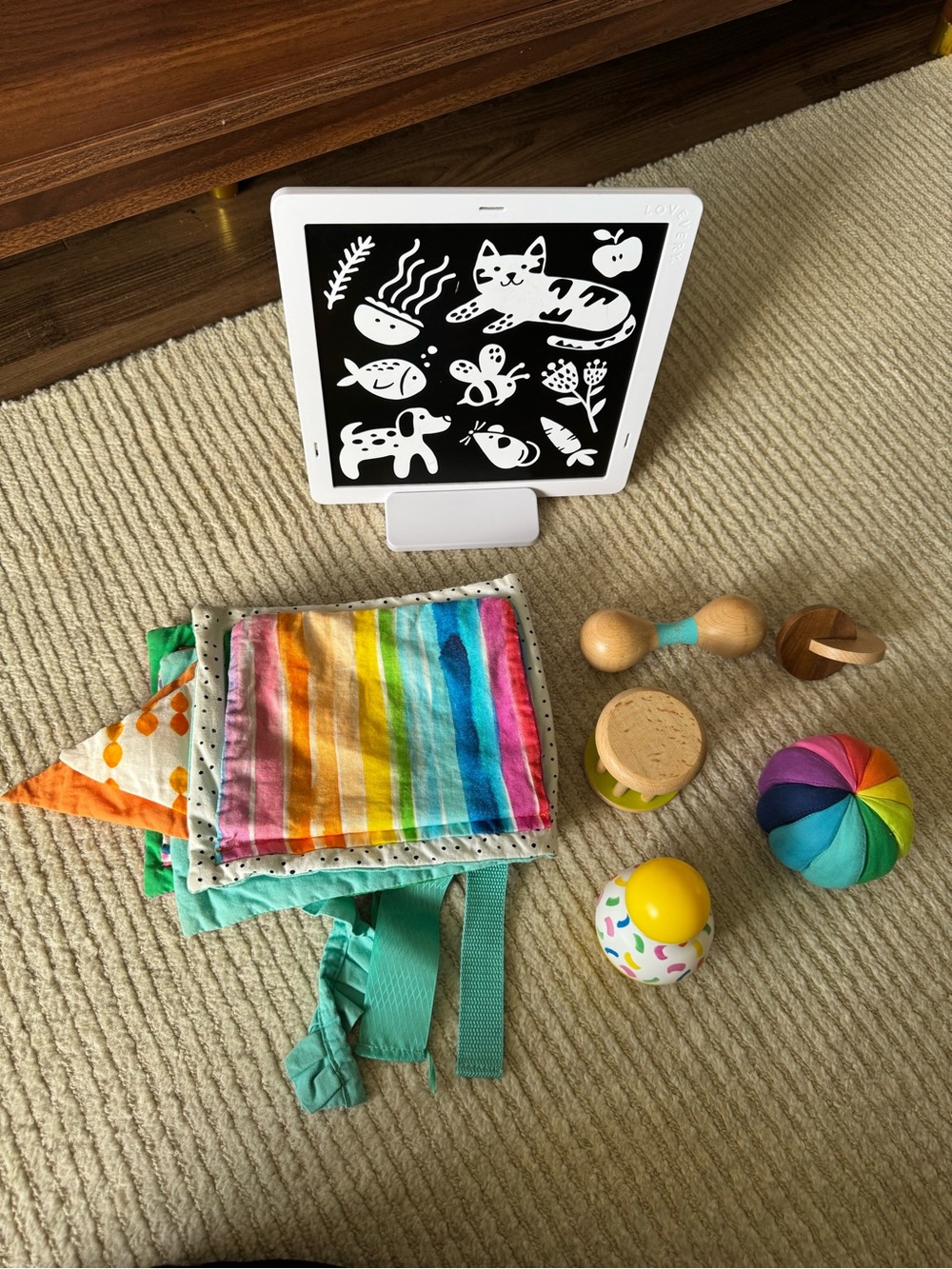 Lovevery toys from the Charmer and Senser kits